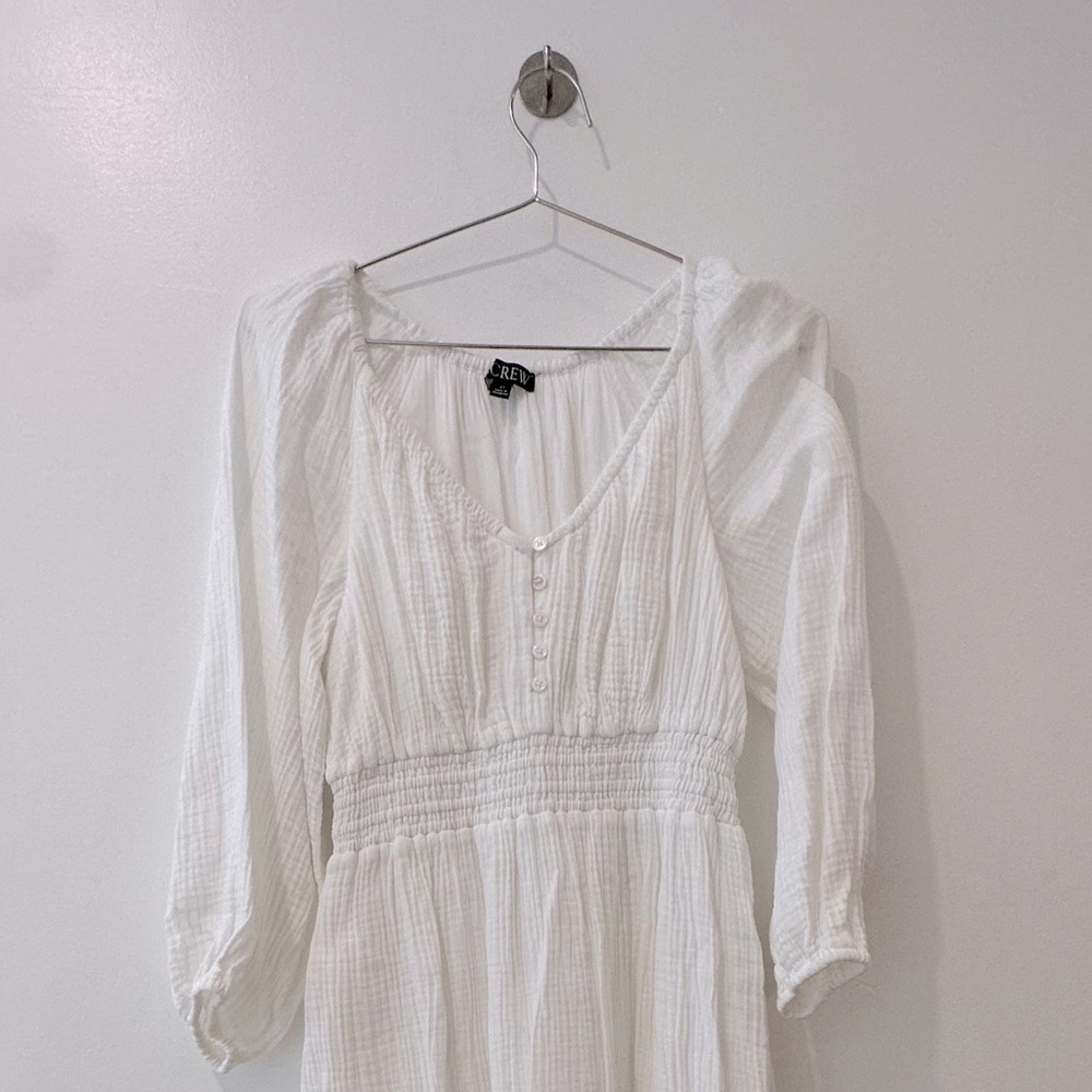 J. Crew V Neck Midi Dress in Soft Gauze